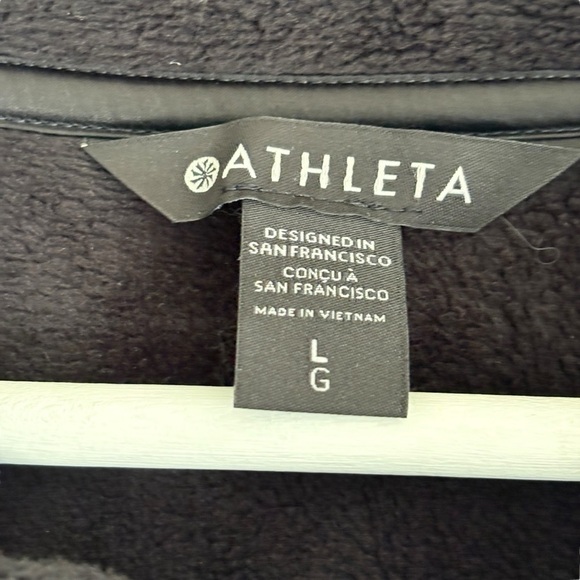Athleta Recover Cozy Snap Front Sweatshirt Soft Black Size Large - Picture 7 of 9